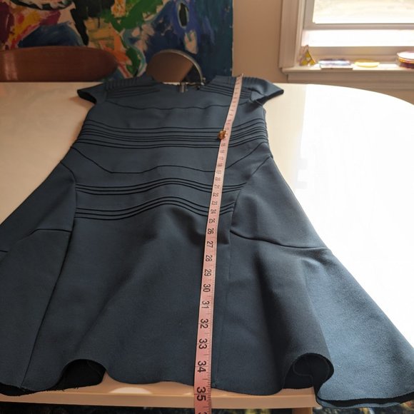 Maje H13 Darling Paneled Cap Sleeve Dress in Navy Blue - Picture 12 of 12